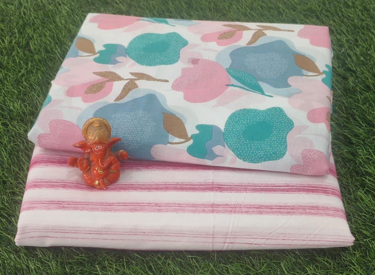 Pure cotton top and bottom set (2.5 mtr top, 2.5 mtr bottom)