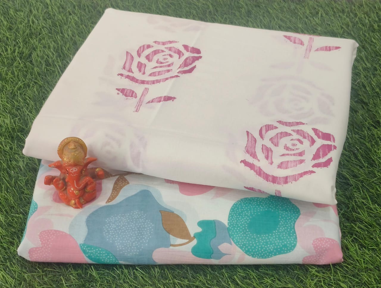 Pure cotton top and bottom set (2.5 mtr top, 2.5 mtr bottom)