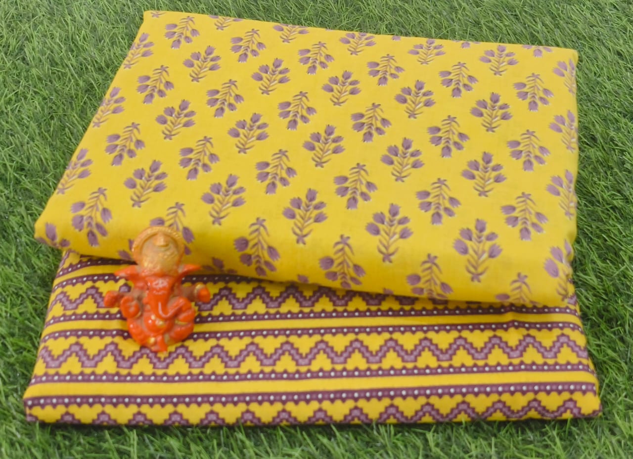 Pure cotton top and bottom set (2.5 mtr top, 2.5 mtr bottom)