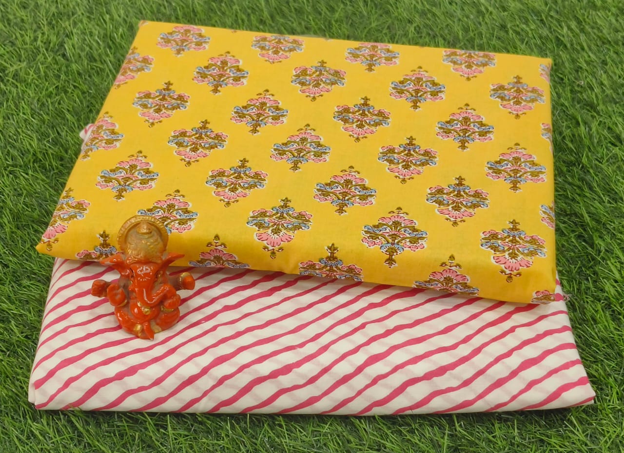 Pure cotton top and bottom set (2.5 mtr top, 2.5 mtr bottom)