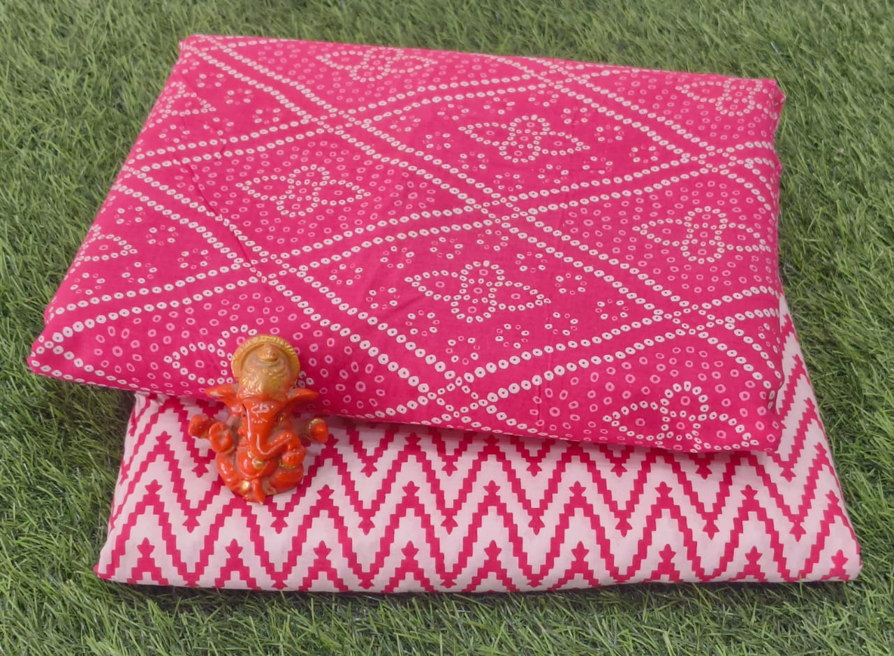 Pure cotton top and bottom set (2.5 mtr top, 2.5 mtr bottom)