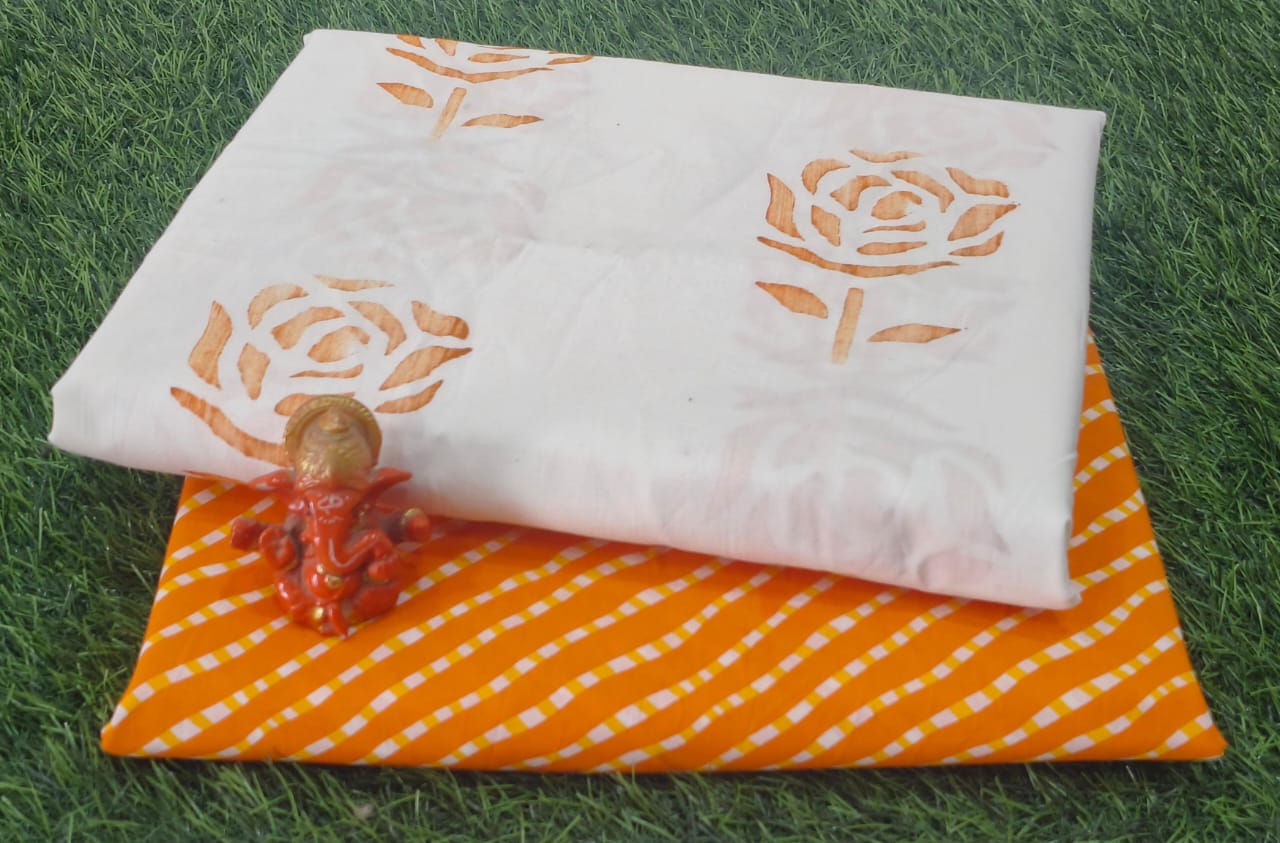 Pure cotton top and bottom set (2.5 mtr top, 2.5 mtr bottom)