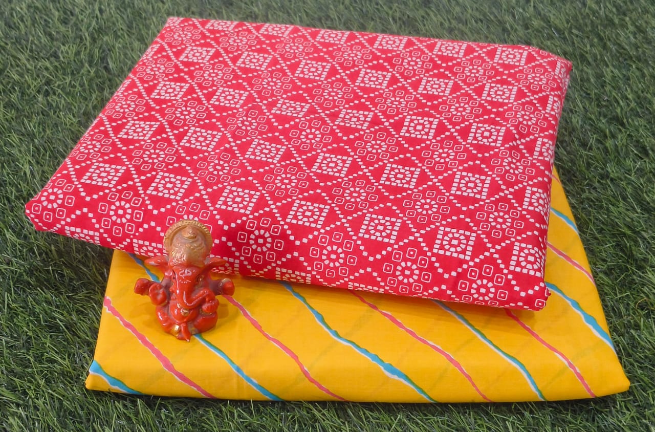Pure cotton top and bottom set (2.5 mtr top, 2.5 mtr bottom)