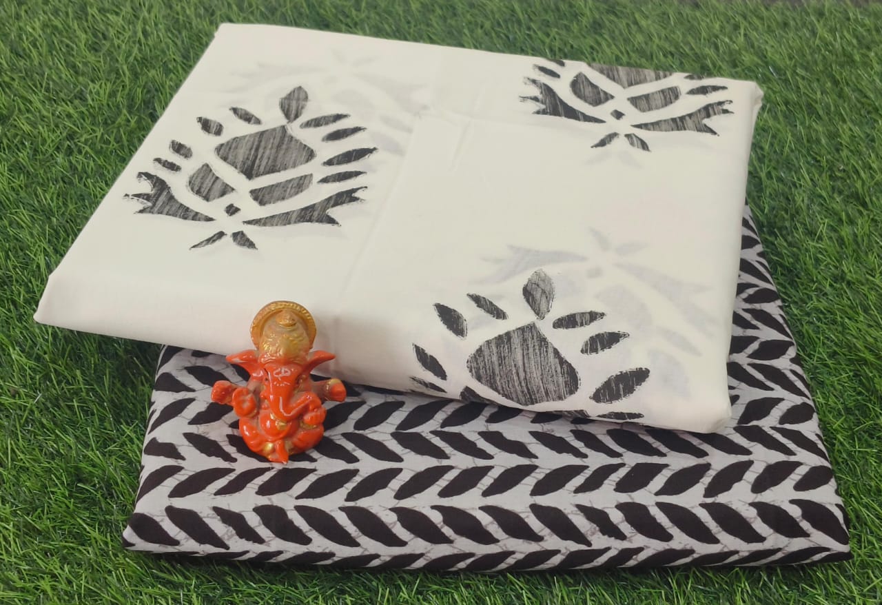 Pure cotton top and bottom set (2.5 mtr top, 2.5 mtr bottom)