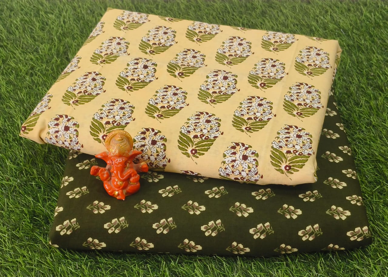 Pure cotton top and bottom set (2.5 mtr top, 2.5 mtr bottom)