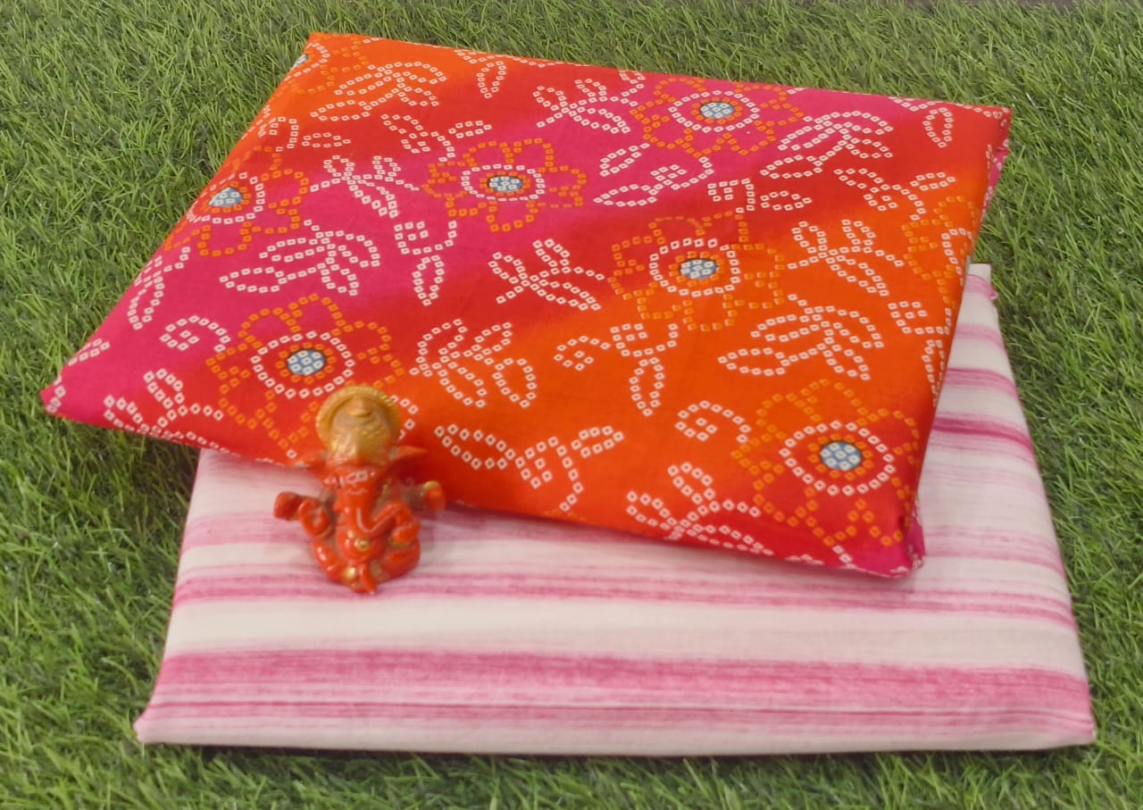 Pure cotton top and bottom set (2.5 mtr top, 2.5 mtr bottom)