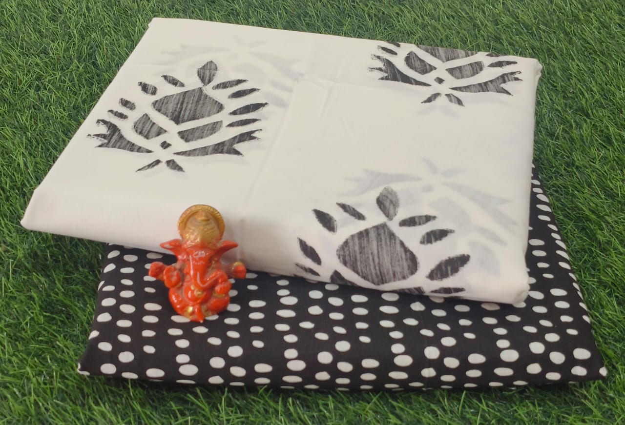 Pure cotton top and bottom set (2.5 mtr top, 2.5 mtr bottom)