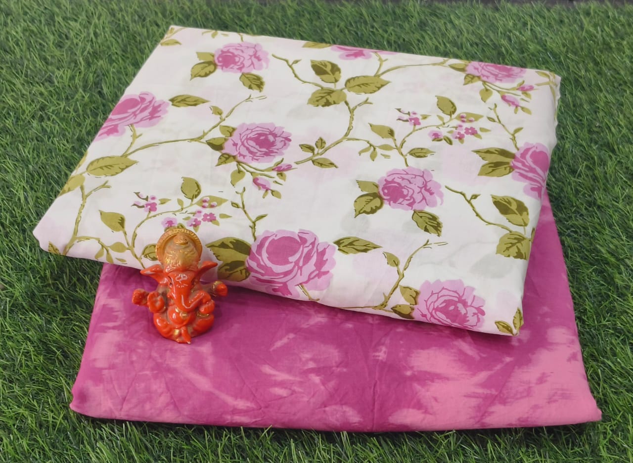 Pure cotton top and bottom set (2.5 mtr top, 2.5 mtr bottom)