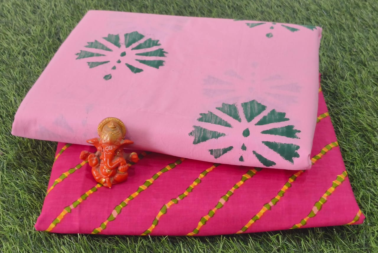 Pure cotton top and bottom set (2.5 mtr top, 2.5 mtr bottom)