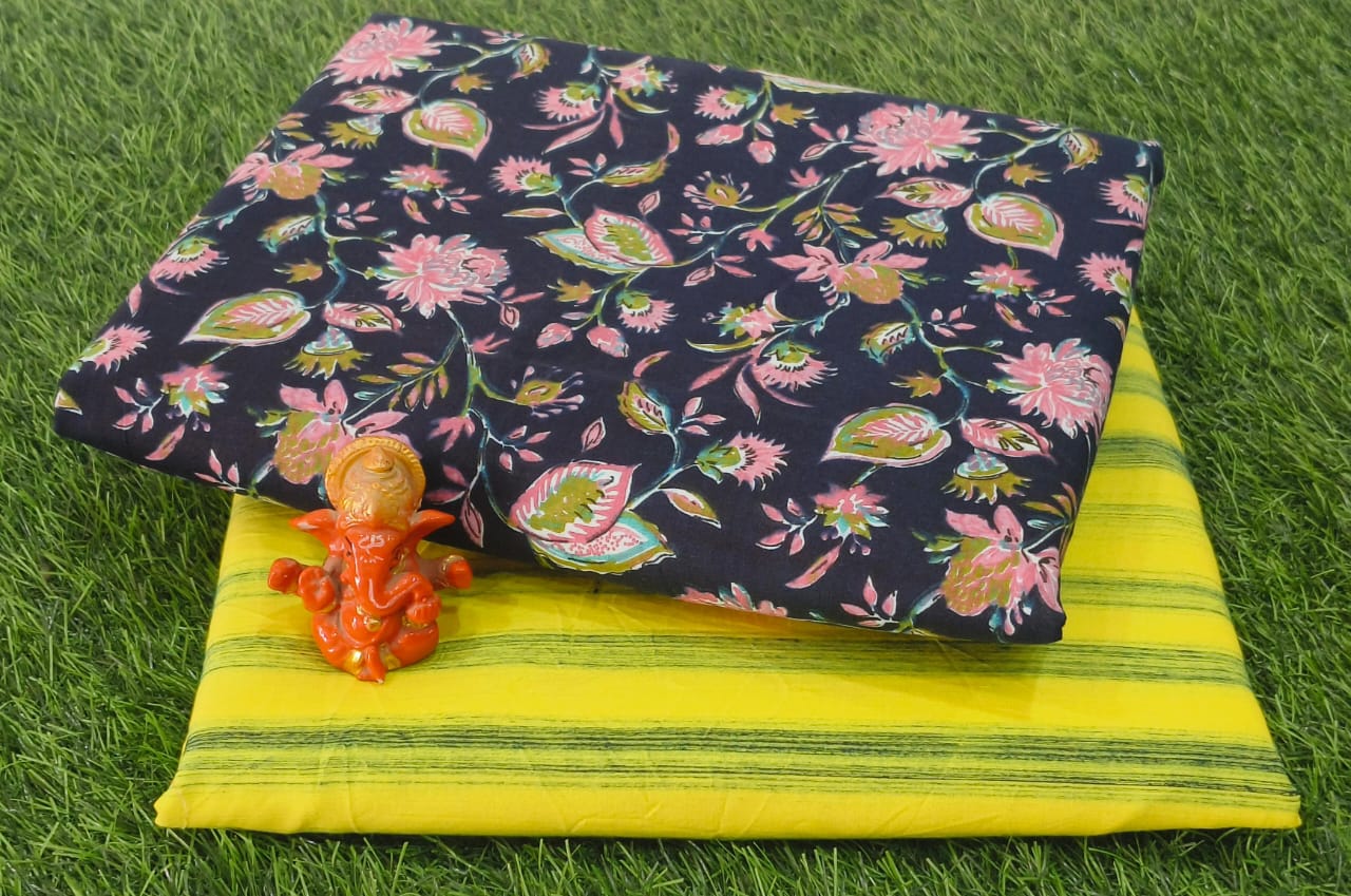 Pure cotton top and bottom set (2.5 mtr top, 2.5 mtr bottom)