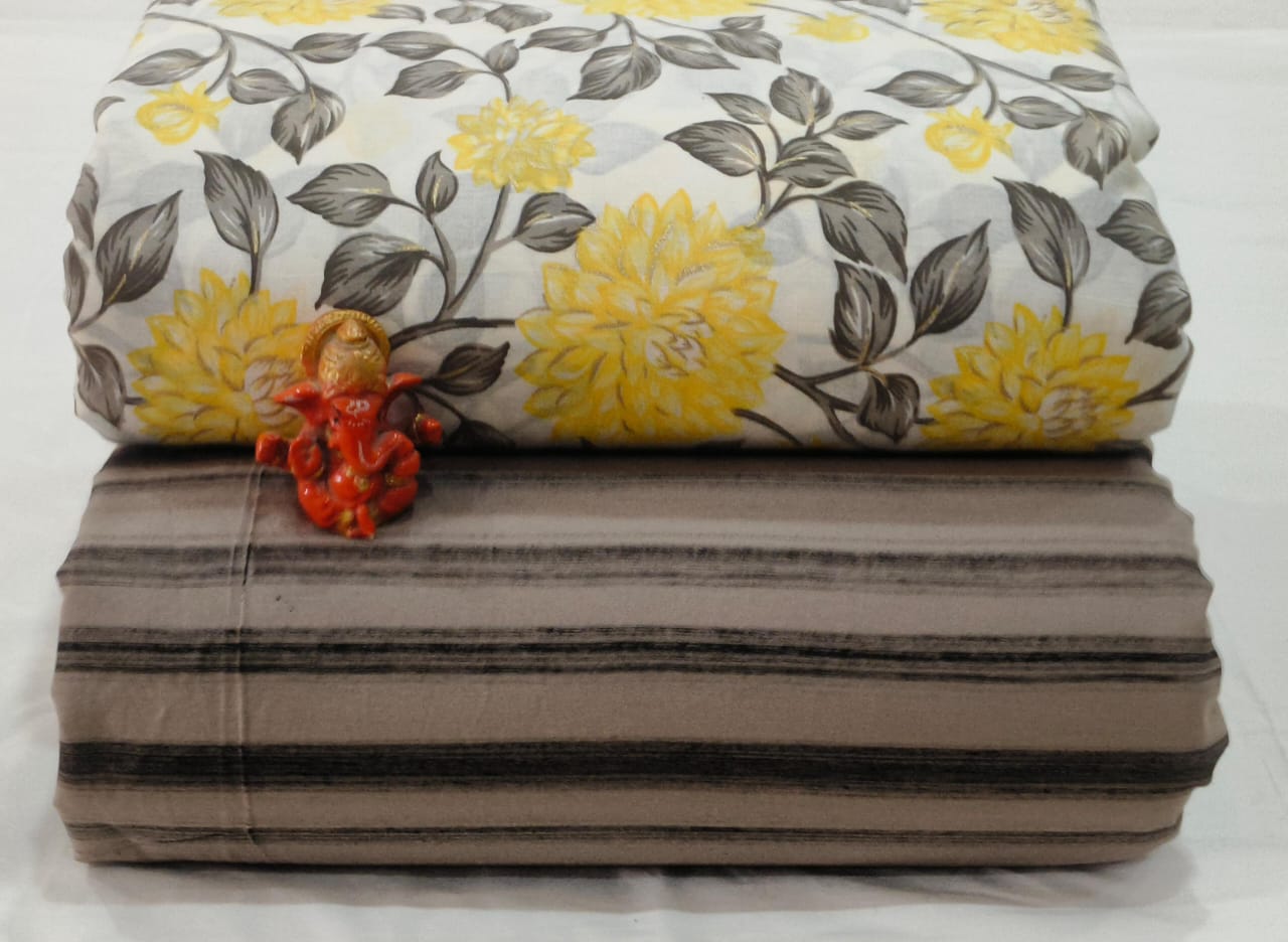 Pure cotton top and bottom set (2.5 mtr top, 2.5 mtr bottom)