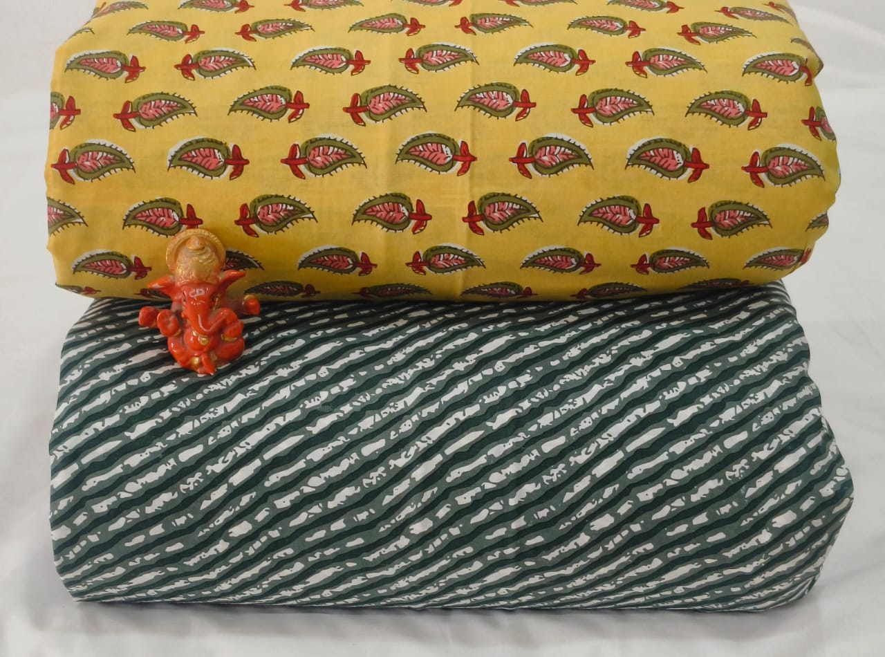 Pure cotton top and bottom set (2.5 mtr top, 2.5 mtr bottom)