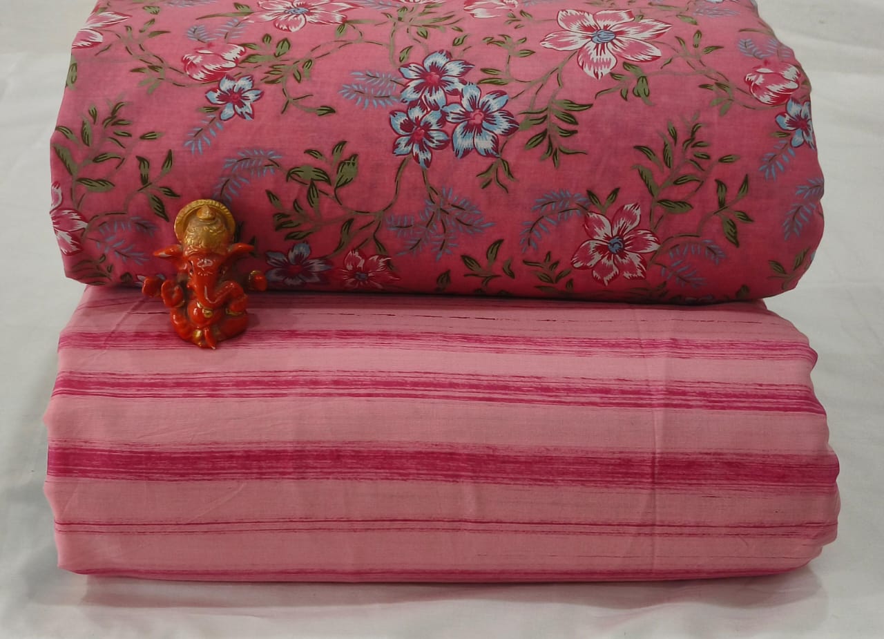 Pure cotton top and bottom set (2.5 mtr top, 2.5 mtr bottom)