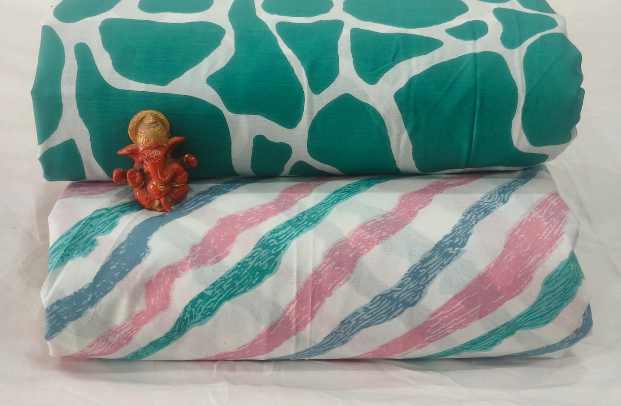 Pure cotton top and bottom set (2.5 mtr top, 2.5 mtr bottom)