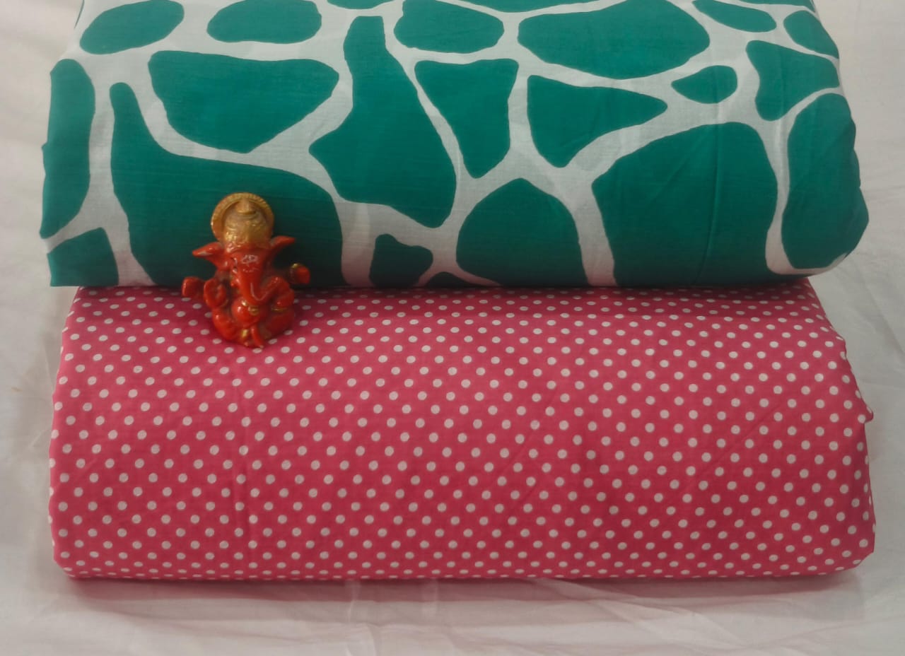 Pure cotton top and bottom set (2.5 mtr top, 2.5 mtr bottom)