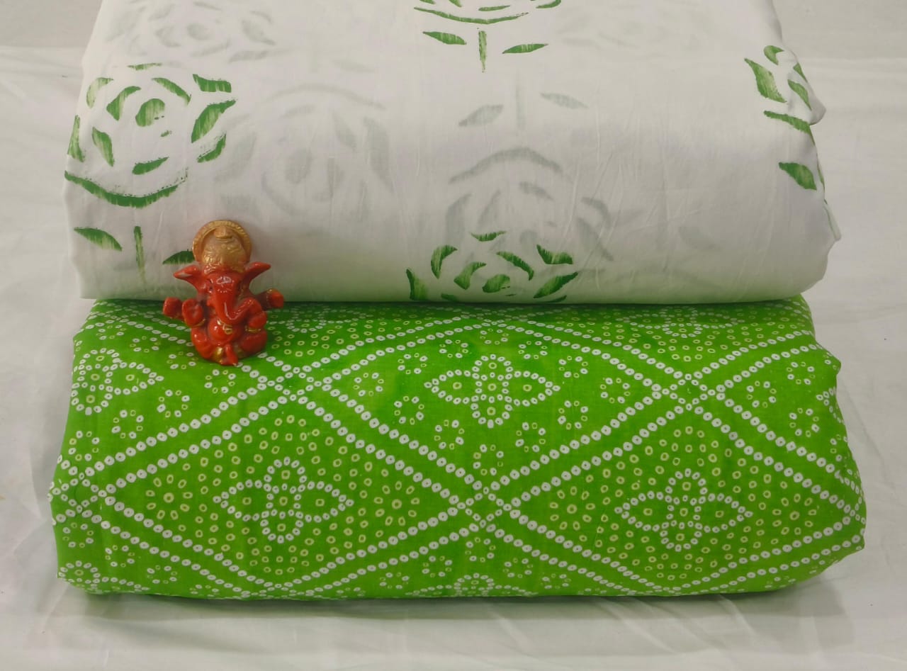 Pure cotton top and bottom set (2.5 mtr top, 2.5 mtr bottom)