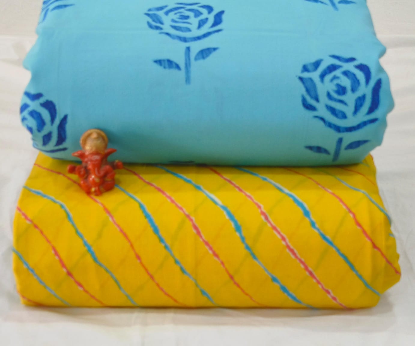 Pure cotton top and bottom set (2.5 mtr top, 2.5 mtr bottom)