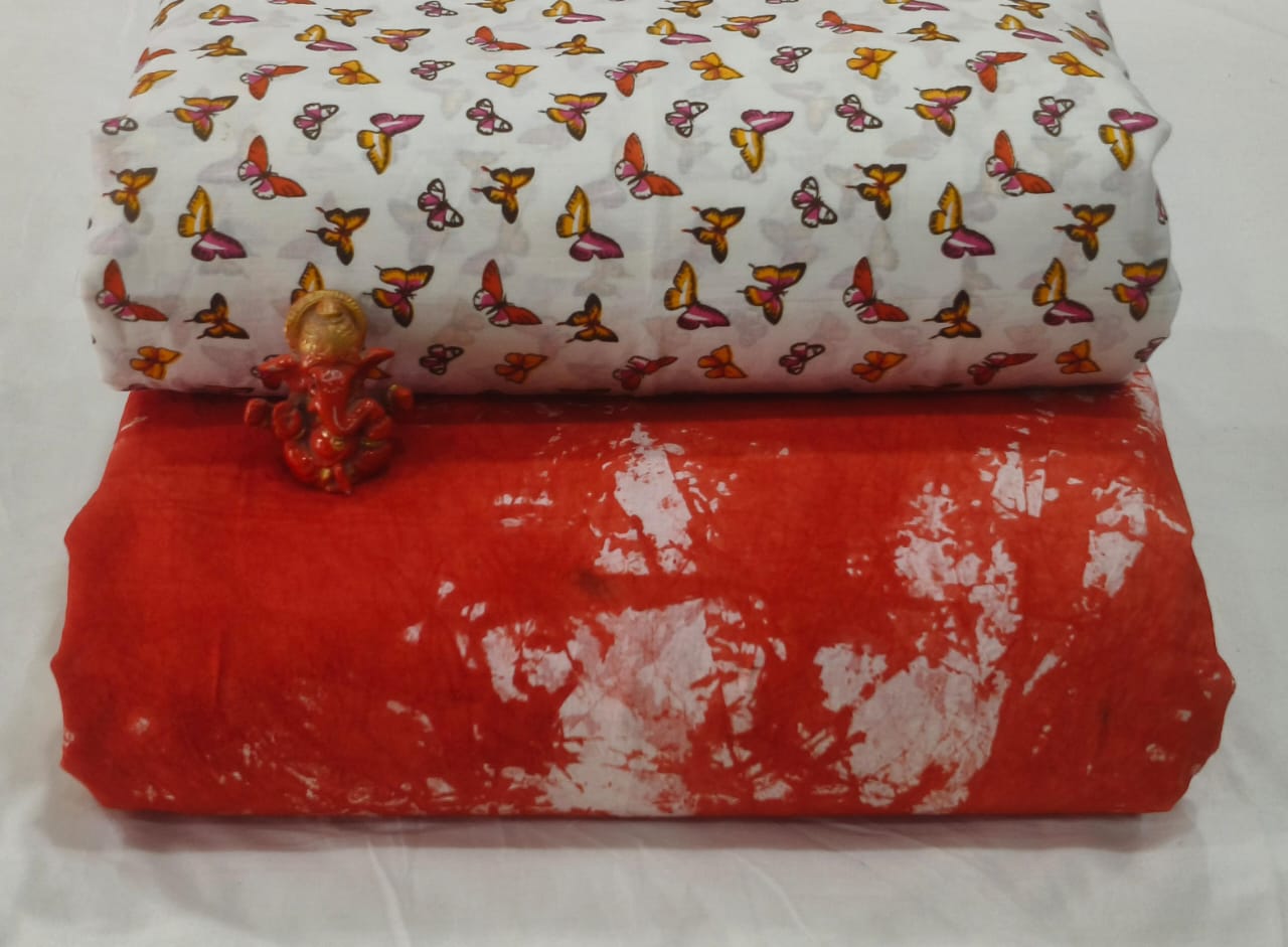 Pure cotton top and bottom set (2.5 mtr top, 2.5 mtr bottom)