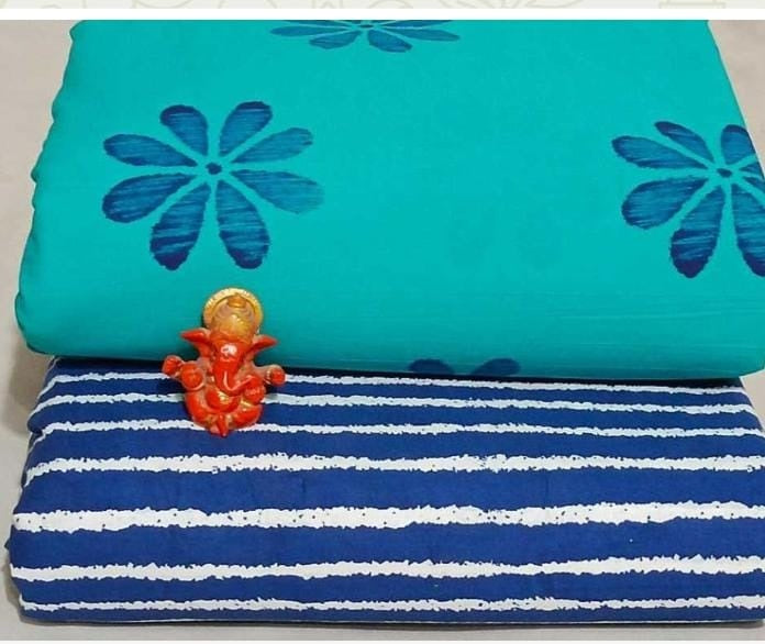Pure cotton top and bottom set (2.5 mtr top, 2.5 mtr bottom)