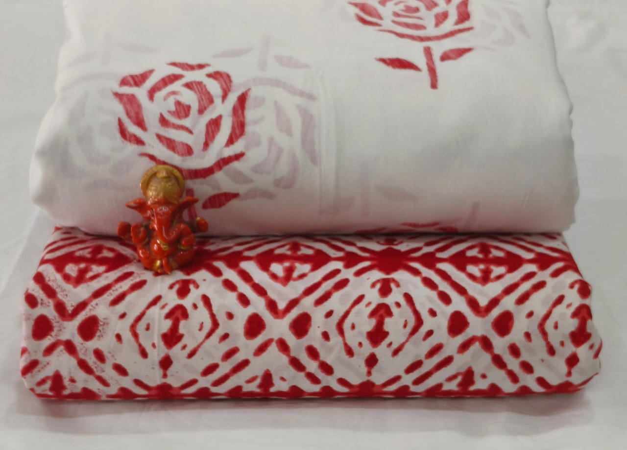 Pure cotton top and bottom set (2.5 mtr top, 2.5 mtr bottom)