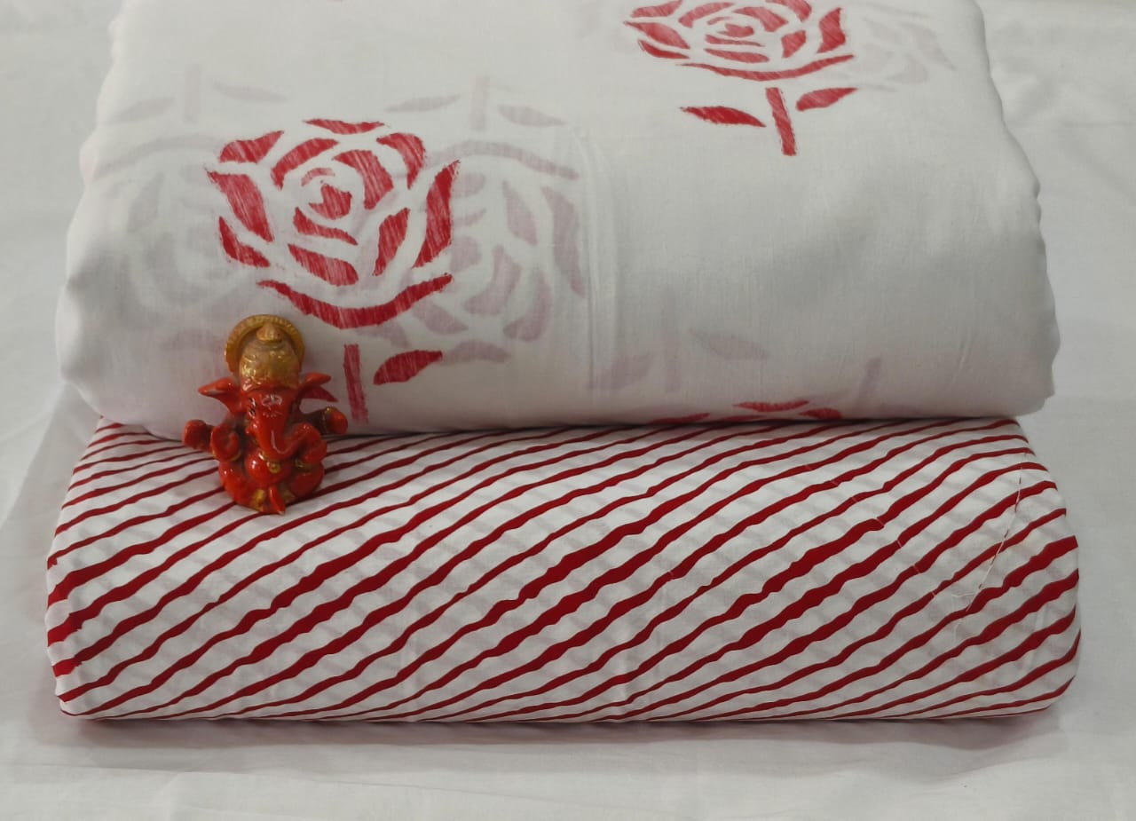 Pure cotton top and bottom set (2.5 mtr top, 2.5 mtr bottom)