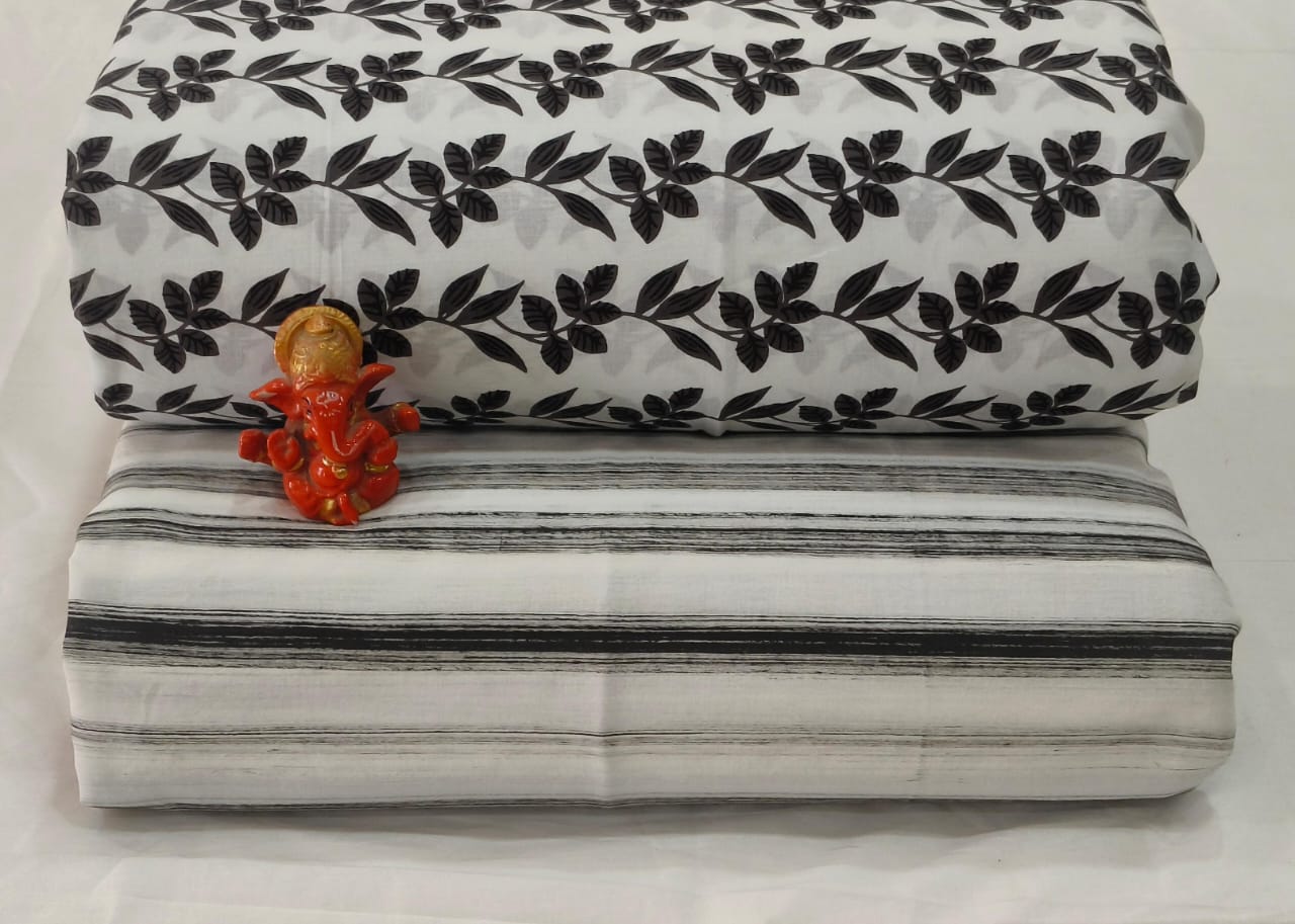 Pure cotton top and bottom set (2.5 mtr top, 2.5 mtr bottom)