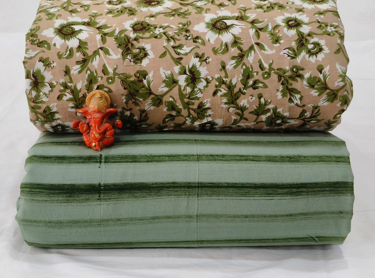 Pure cotton top and bottom set (2.5 mtr top, 2.5 mtr bottom)