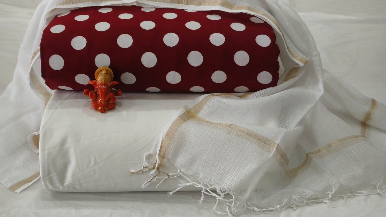 Pure cotton top and bottom set with Dupatta