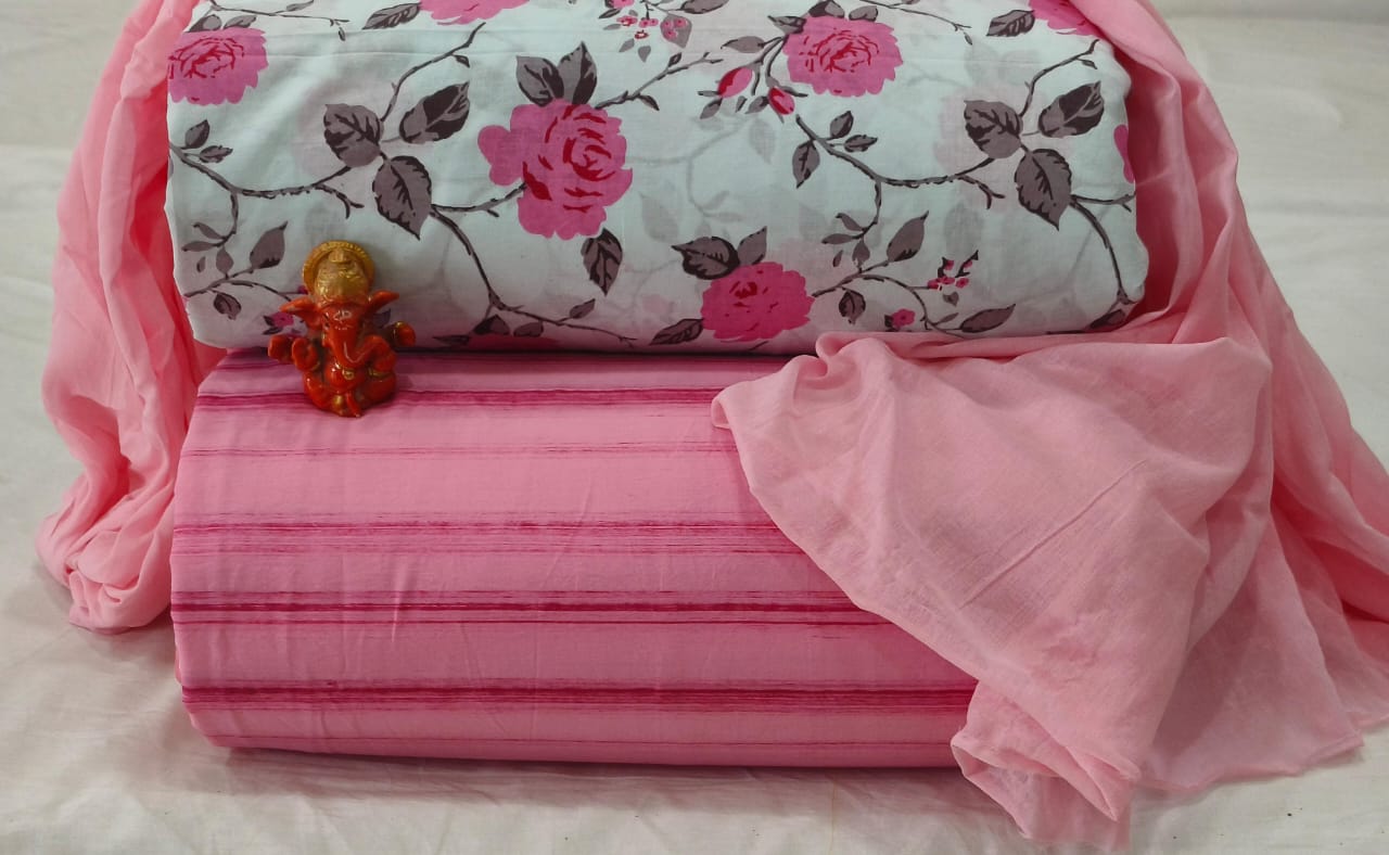Pure Cotton printed Fabric Top, Bottom And Dupatta