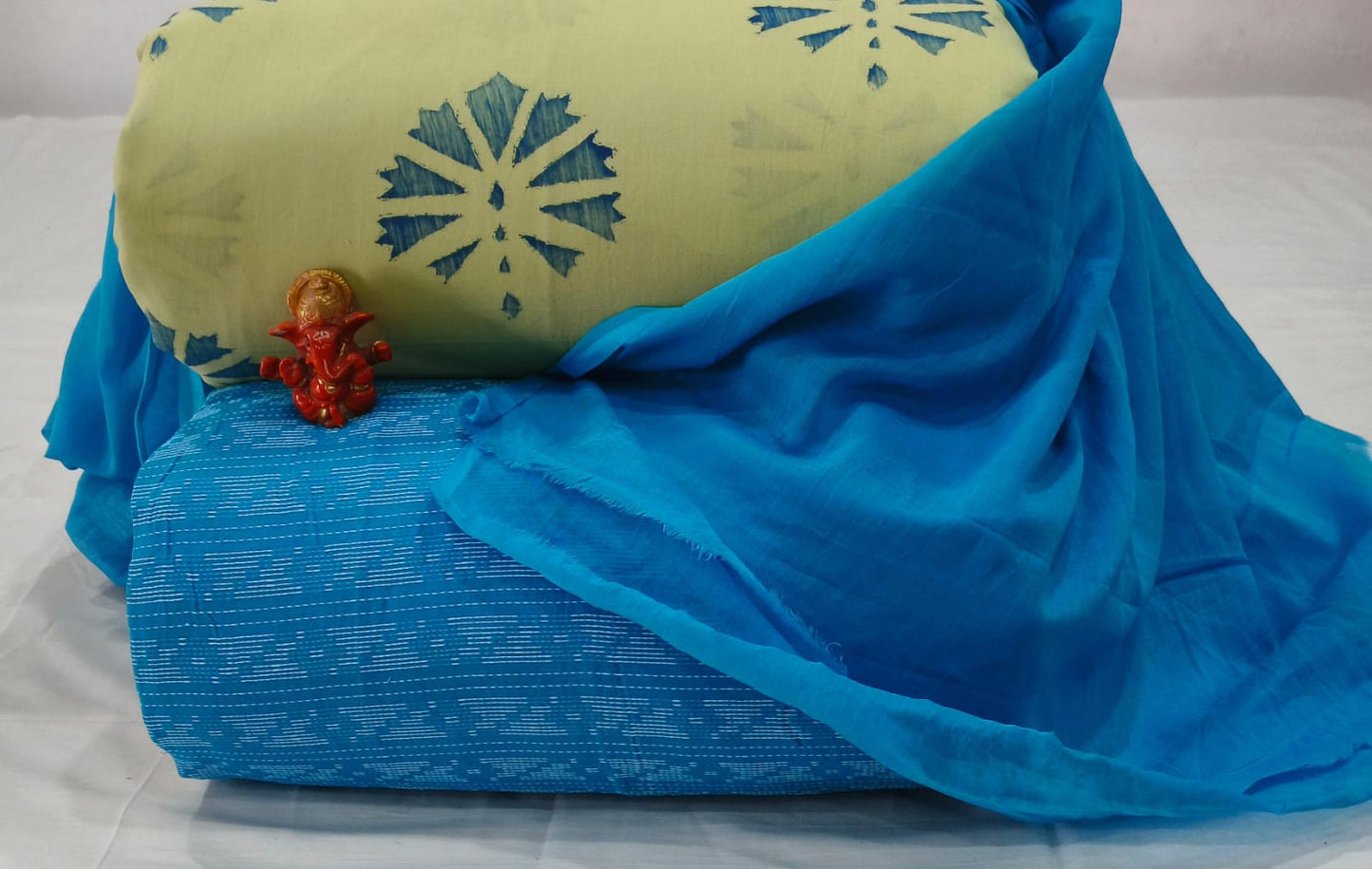 Pure cotton top and bottom set with Cotton Dupatta (2.50 mtr top, 2.50 mtr bottom , 2.50 mtr Dupatta)