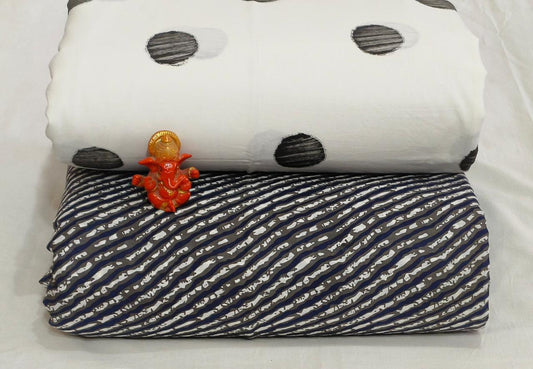 Pure cotton top and bottom set (2.5 mtr top, 2.5 mtr bottom)