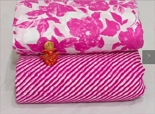 Pure cotton top and bottom set (2.5 mtr top, 2.5 mtr bottom)