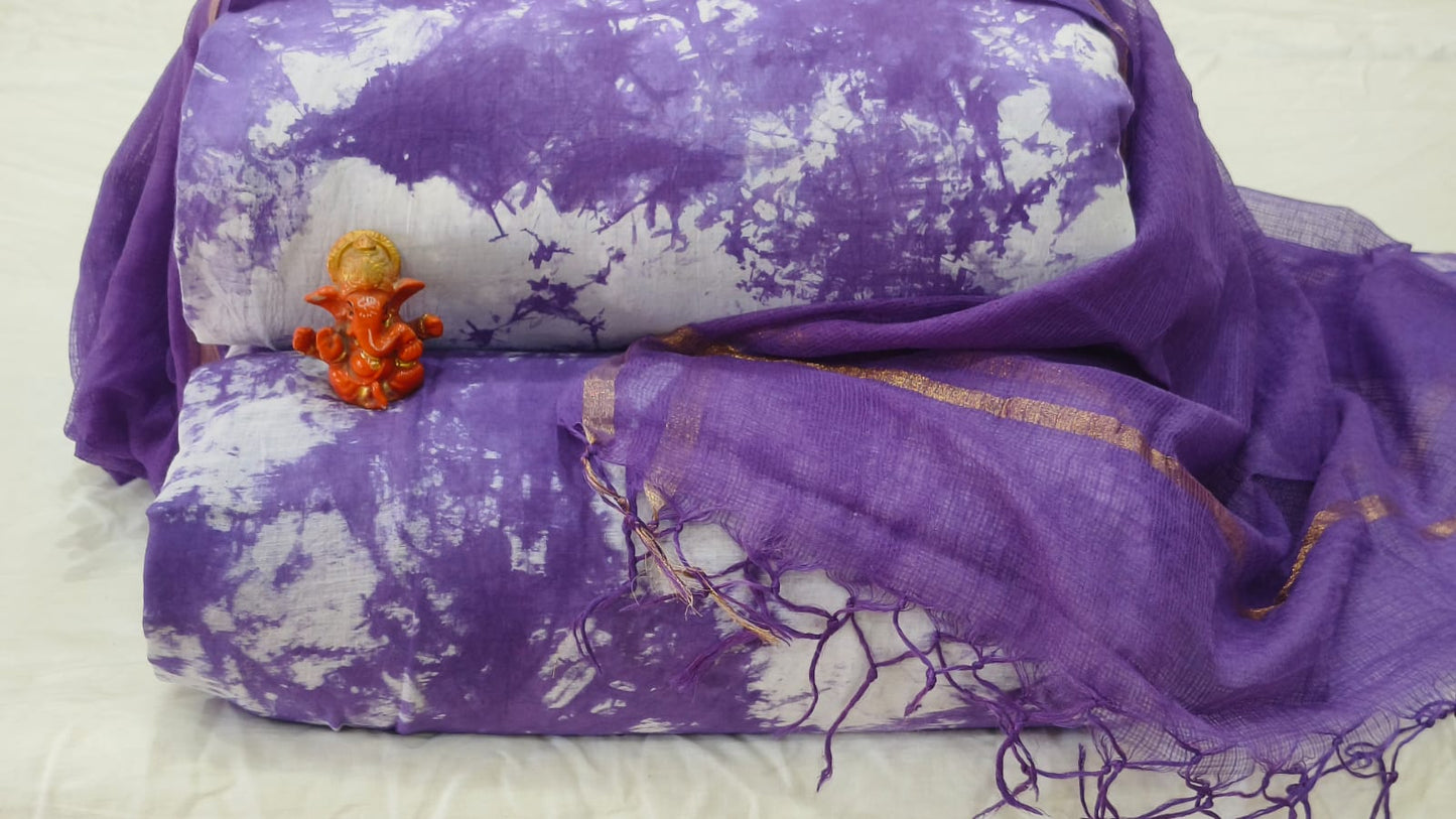Pure cotton top and bottom set with Kota Doriya Dupatta (2.50 mtr top, 2.50 mtr bottom , 2.50 mtr Dupatta)