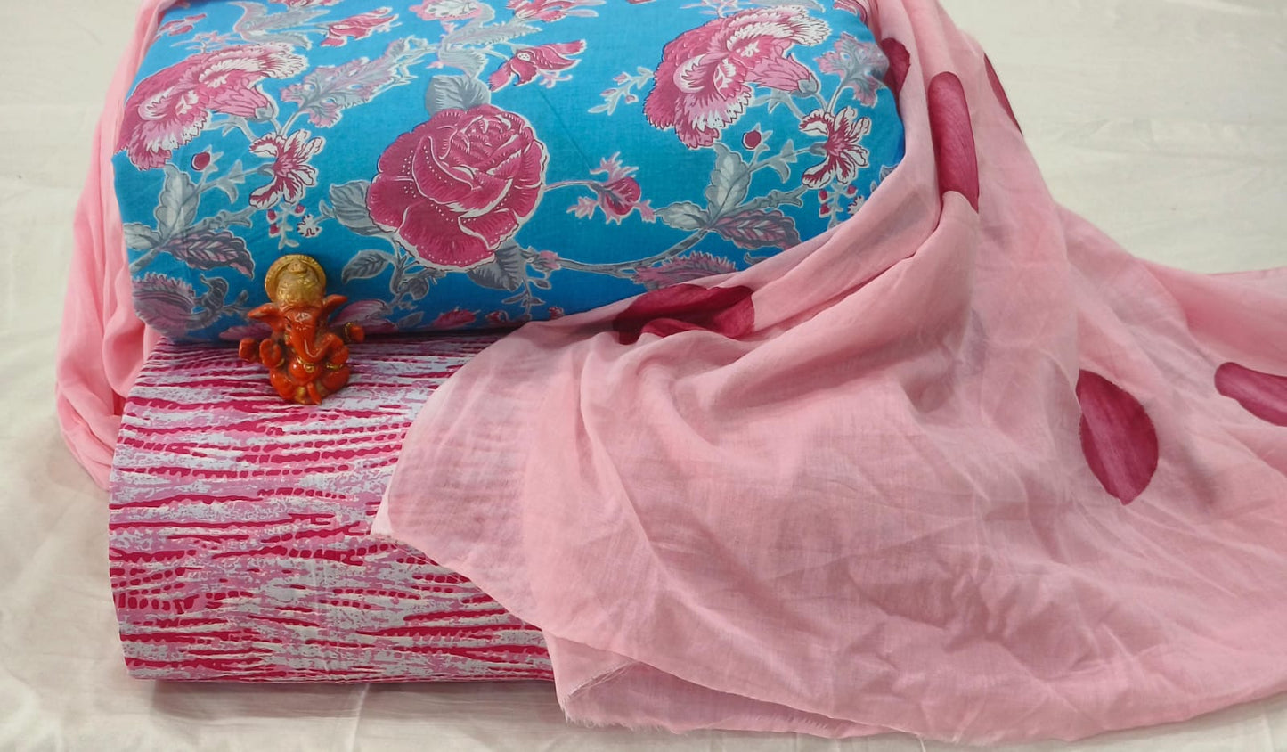 Pure cotton top and bottom set with Cotton Dupatta (2.50 mtr top, 2.50 mtr bottom , 2.50 mtr Dupatta)