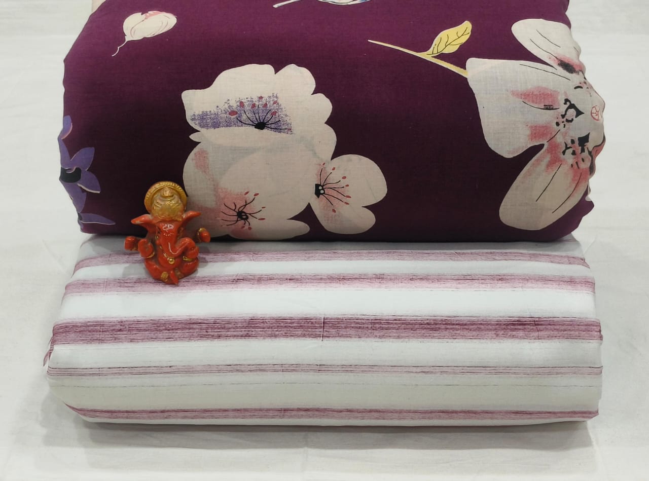 Pure cotton top and bottom set (2.5 mtr top, 2.5 mtr bottom)