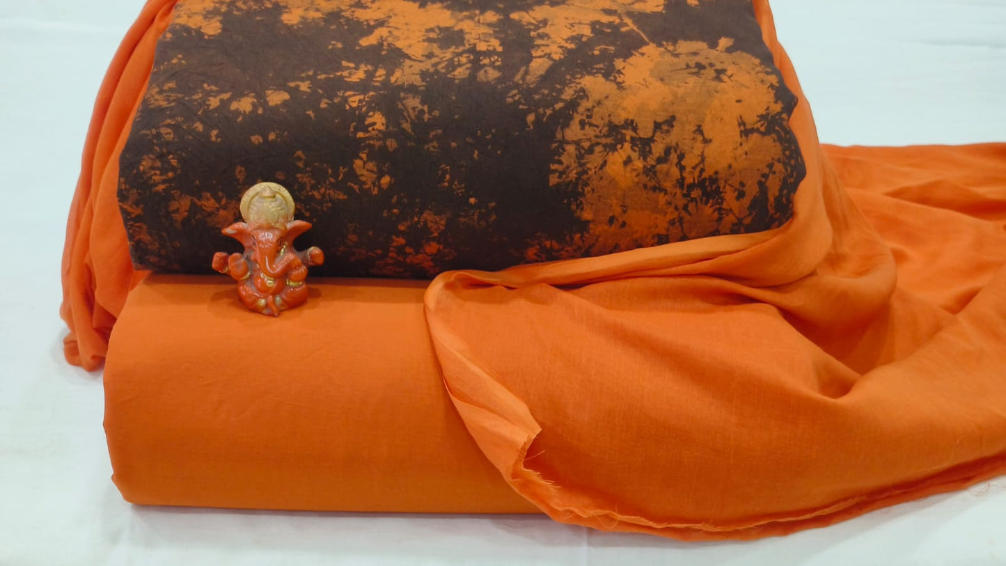 Pure cotton top and bottom set with Cotton Dupatta (2.50 mtr top, 2.50 mtr bottom , 2.50 mtr Dupatta)