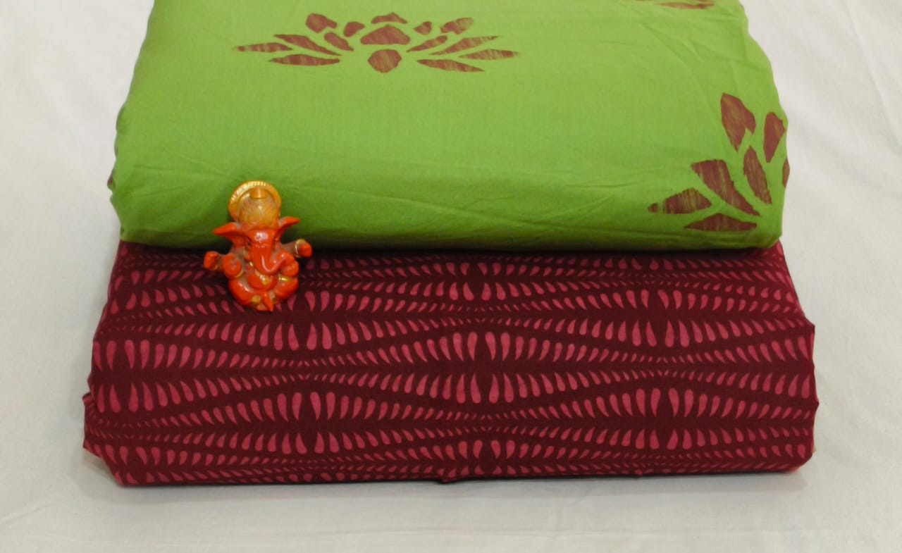 Pure cotton top and bottom set (2.5 mtr top, 2.5 mtr bottom)