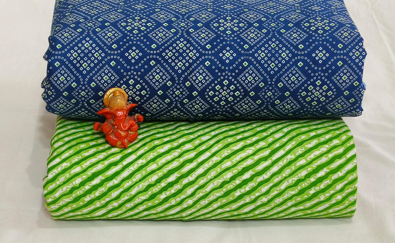 Pure cotton top and bottom set (2.5 mtr top, 2.5 mtr bottom)