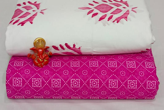 Pure cotton top and bottom set (2.5 mtr top, 2.5 mtr bottom)