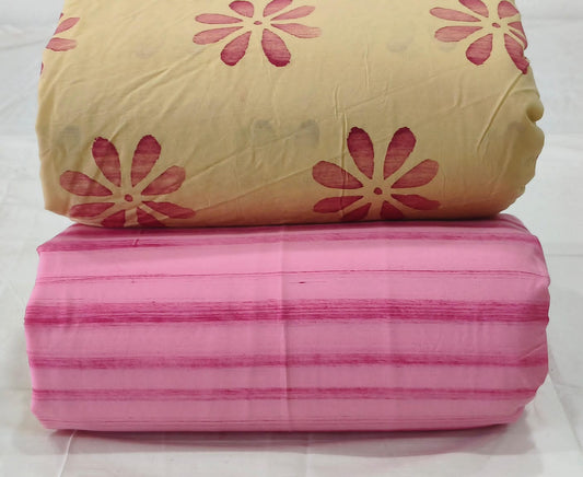 Pure cotton top and bottom set (2.5 mtr top, 2.5 mtr bottom)