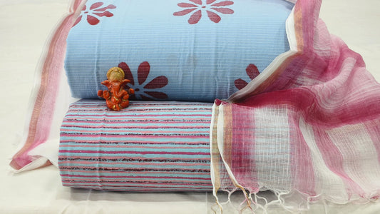 Pure cotton top and bottom set with Cotton Dupatta (2.50 mtr top, 2.50 mtr bottom , 2.50 mtr Dupatta)