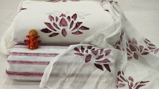 Pure cotton top and bottom set with Cotton Dupatta (2.50 mtr top, 2.50 mtr bottom , 2.50 mtr Dupatta)