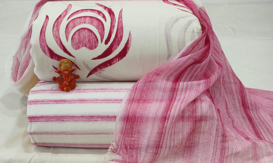 Pure cotton top and bottom set with Cotton Dupatta (2.50 mtr top, 2.50 mtr bottom , 2.50 mtr Dupatta)