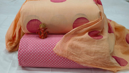 Pure cotton top and bottom set with Cotton Dupatta (2.50 mtr top, 2.50 mtr bottom , 2.50 mtr Dupatta)