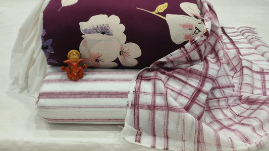 Pure cotton top and bottom set with Cotton Dupatta (2.50 mtr top, 2.50 mtr bottom , 2.50 mtr Dupatta)