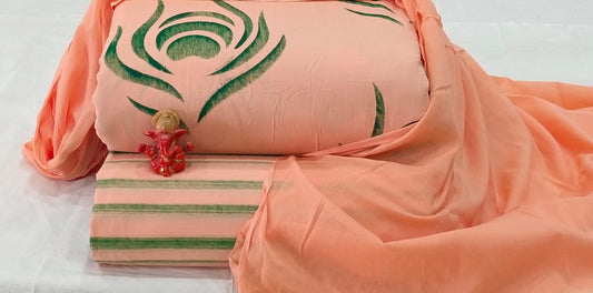Pure cotton top and bottom set with Cotton Dupatta (2.50 mtr top, 2.50 mtr bottom , 2.50 mtr Dupatta)