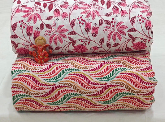 Pure cotton top and bottom set (2.5 mtr top, 2.5 mtr bottom)
