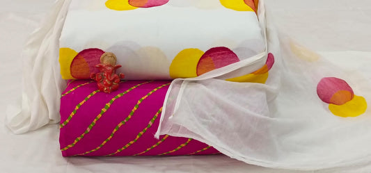 Pure cotton top and bottom set with Cotton Dupatta (2.50 mtr top, 2.50 mtr bottom , 2.50 mtr Dupatta)
