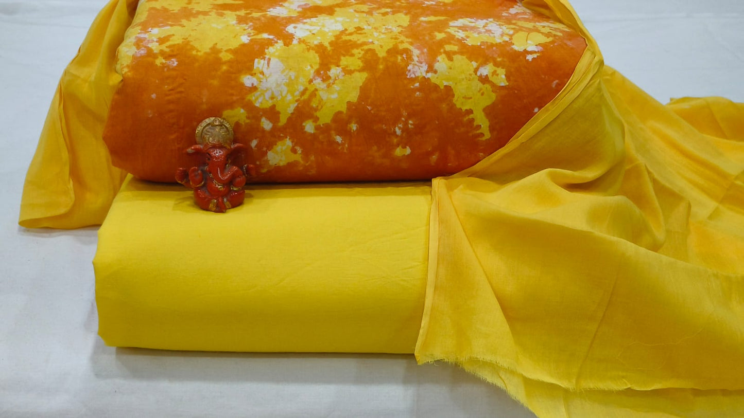 Pure cotton top and bottom set with Cotton Dupatta (2.50 mtr top, 2.50 mtr bottom , 2.50 mtr Dupatta)