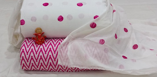 Pure cotton top and bottom set with Cotton Dupatta (2.50 mtr top, 2.50 mtr bottom , 2.50 mtr Dupatta)